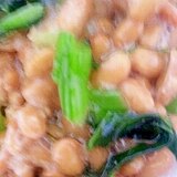 野沢菜と納豆の和え物